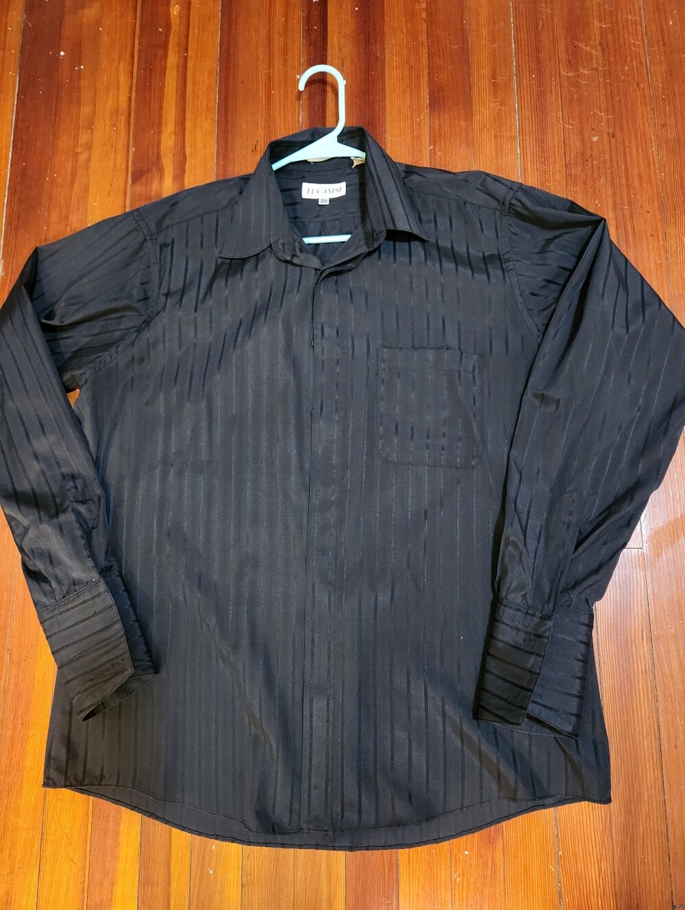 Black Men's Long-Sleeve Dress Shirt